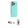 ieg™ iPhone 13 Pro Max Kılıf Siluet Minimal Özel Seri - Siyah Bilvis Hayalet Cam Ekran Koruyucu + Rainbow Kamera Lens Koruma Cam - KI