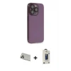 ieg™ iPhone 13 Pro Max Kılıf Siluet Minimal Özel Seri - Siyah Bilvis Hayalet Cam Ekran Koruyucu + Rainbow Kamera Lens Koruma Cam - BZ