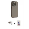 ieg™ iPhone 13 Pro Max Kılıf Siluet Minimal Özel Seri - Siyah Joko 5D Cam + Pers Alüminyum Kamera Lens - GD