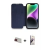 ieg™ iPhone 13 Pro Max Kılıf Siluet Minimal Serisi - Siyah Bilvis 3D Mat Cam Ekran Koruyucu + Rainbow Kamera Lens Koruma Cam - KI