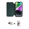 ieg™ iPhone 13 Pro Max Kılıf Siluet Minimal Serisi - Siyah Bilvis 3D Mat Cam Ekran Koruyucu + Rainbow Kamera Lens Koruma Cam - KI