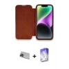 ieg™ iPhone 13 Pro Max Kılıf Siluet Minimal Serisi - Siyah Bilvis 5in1 3D Magic Cam Ekran Koruyucu + Rainbow Kamera Lens Koruma Cam - MI