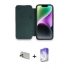 ieg™ iPhone 13 Pro Max Kılıf Siluet Minimal Serisi - Siyah Bilvis 5in1 3D Magic Cam Ekran Koruyucu + Rainbow Kamera Lens Koruma Cam - BZ