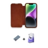 ieg™ iPhone 13 Pro Max Kılıf Siluet Minimal Serisi - Siyah Bilvis 5in1 5D Magic Hayalet Cam Ekran Koruyucu + Metal Kamera Lens Koruma Cam - MR