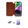 ieg™ iPhone 13 Pro Max Kılıf Siluet Minimal Serisi - Siyah Bilvis 5in1 5D Magic Hayalet Cam Ekran Koruyucu + Renkli Kamera Lens Koruma Cam - PE