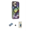 ieg™ iPhone 13 Pro Max Kılıf Siluet Modern Koleksiyonu - Siyah 6D Mat Seramik Hayalet Nano Ekran Koruyucu + Shine Kamera Lens Koruma Cam - PE