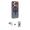 ieg™ iPhone 13 Pro Max Kılıf Siluet Modern Koleksiyonu - Siyah Bilvis 3D Cam Ekran Koruyucu + Pers Alüminyum Kamera Lens - GD