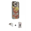 ieg™ iPhone 13 Pro Max Kılıf Siluet Modern Koleksiyonu - Siyah Bilvis 3D Cam Ekran Koruyucu + Pers Alüminyum Kamera Lens - GD