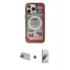ieg™ iPhone 13 Pro Max Kılıf Siluet Modern Koleksiyonu - Siyah Bilvis 3D Mat Cam Ekran Koruyucu + Rainbow Kamera Lens Koruma Cam - MR