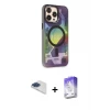 ieg™ iPhone 13 Pro Max Kılıf Siluet Modern Koleksiyonu - Siyah Bilvis 5in1 3D Magic Cam Ekran Koruyucu + Pers Alüminyum Kamera Lens - LT