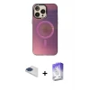 ieg™ iPhone 13 Pro Max Kılıf Siluet Modern Koleksiyonu - Siyah Bilvis 5in1 3D Magic Cam Ekran Koruyucu + Pers Alüminyum Kamera Lens - LT