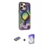 ieg™ iPhone 13 Pro Max Kılıf Siluet Modern Koleksiyonu - Siyah Bilvis 5in1 3D Magic Cam Ekran Koruyucu + Renkli Kamera Lens Koruma Cam - TU