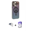 ieg™ iPhone 13 Pro Max Kılıf Siluet Modern Koleksiyonu - Siyah Bilvis 5in1 3D Magic Cam Ekran Koruyucu + Pers Alüminyum Kamera Lens - LT