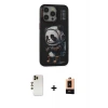 ieg™ iPhone 13 Pro Max Kılıf Siluet Modern Özel Seri - Şeffaf Maxco Cam Ekran Koruyucu + Shine Kamera Lens - GD