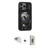 ieg™ iPhone 13 Pro Max Kılıf Siluet Modern Özel Seri - Siyah Bilvis 3D Cam Ekran Koruyucu + Pers Alüminyum Kamera Lens - SABE