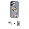 ieg™ iPhone 13 Pro Max Kılıf Siluet Modern Özel Seri - Siyah Bilvis 3D Cam Ekran Koruyucu + Pers Alüminyum Kamera Lens - SABE