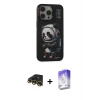 ieg™ iPhone 13 Pro Max Kılıf Siluet Modern Özel Seri - Siyah Bilvis 5in1 3D Magic Cam Ekran Koruyucu + Raze Metal Kamera Lens - GD