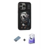 ieg™ iPhone 13 Pro Max Kılıf Siluet Modern Özel Seri - Siyah Bilvis 5in1 5D Magic Hayalet Cam Ekran Koruyucu + Shine Kamera Lens Koruma Cam - GI