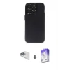 ieg™ iPhone 13 Pro Max Kılıf Ufuk Minimal Özel Seri - Siyah Bilvis 5in1 3D Magic Cam Ekran Koruyucu + Pers Alüminyum Kamera Lens - SABE