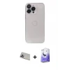 ieg™ iPhone 13 Pro Max Kılıf Ufuk Minimal Özel Seri - Siyah Bilvis 5in1 5D Magic Hayalet Cam Ekran Koruyucu + Rainbow Kamera Lens Koruma Cam - MR