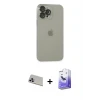 ieg™ iPhone 13 Pro Max Kılıf Ufuk Minimal Özel Seri - Siyah Bilvis 5in1 5D Magic Hayalet Cam Ekran Koruyucu + Rainbow Kamera Lens Koruma Cam - MR