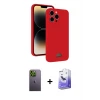 ieg™ iPhone 13 Pro Max Kılıf Vadi Çizgi Prime - Siyah Bilvis 5in1 5D Magic Hayalet Cam Ekran Koruyucu + Neon Fosforlu Kamera Lens - YL