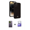 ieg™ iPhone 13 Pro Max Kılıf Vadi Çizgi Prime - Siyah Bilvis 5in1 5D Magic Hayalet Cam Ekran Koruyucu + Neon Fosforlu Kamera Lens - YL