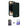 ieg™ iPhone 13 Pro Max Kılıf Vadi Çizgi Prime - Siyah Bilvis 5in1 5D Magic Hayalet Cam Ekran Koruyucu + Neon Fosforlu Kamera Lens - YL