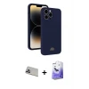 ieg™ iPhone 13 Pro Max Kılıf Vadi Çizgi Prime - Siyah Bilvis 5in1 5D Magic Hayalet Cam Ekran Koruyucu + Rainbow Kamera Lens Koruma Cam - MR