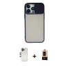 ieg™ iPhone 13 Pro Max Kılıf Vadi Çizgi - Şeffaf Maxco Cam Ekran Koruyucu + Shine Kamera Lens - GD
