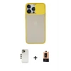 ieg™ iPhone 13 Pro Max Kılıf Vadi Çizgi - Şeffaf Maxco Cam Ekran Koruyucu + Shine Kamera Lens - GD