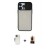 ieg™ iPhone 13 Pro Max Kılıf Vadi Çizgi - Şeffaf Maxco Cam Ekran Koruyucu + Shine Kamera Lens - GD
