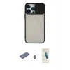 ieg™ iPhone 13 Pro Max Kılıf Vadi Çizgi - Şeffaf Pasifik Cam Ekran Koruyucu + Renkli Kamera Lens Koruma Cam - PE