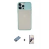 ieg™ iPhone 13 Pro Max Kılıf Vadi Çizgi - Siyah Bilvis 3D Mat Cam Ekran Koruyucu + Shine Kamera Lens Koruma Cam - GI