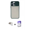 ieg™ iPhone 13 Pro Max Kılıf Vadi Çizgi - Siyah Bilvis 5in1 3D Magic Cam Ekran Koruyucu + Pers Alüminyum Kamera Lens - GD