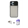 ieg™ iPhone 13 Pro Max Kılıf Vadi Çizgi - Siyah Bilvis 5in1 3D Magic Cam Ekran Koruyucu + Pers Alüminyum Kamera Lens - GD