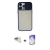 ieg™ iPhone 13 Pro Max Kılıf Vadi Çizgi - Siyah Bilvis 5in1 3D Magic Cam Ekran Koruyucu + Pers Alüminyum Kamera Lens - GD