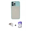 ieg™ iPhone 13 Pro Max Kılıf Vadi Çizgi - Siyah Bilvis 5in1 3D Magic Cam Ekran Koruyucu + Pers Alüminyum Kamera Lens - GD