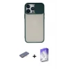 ieg™ iPhone 13 Pro Max Kılıf Vadi Çizgi - Siyah Bilvis 5in1 3D Magic Cam Ekran Koruyucu + Renkli Kamera Lens Koruma Cam - MI