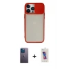 ieg™ iPhone 13 Pro Max Kılıf Vadi Çizgi - Siyah Joko 5D Cam + Neon Fosforlu Kamera Lens - MI