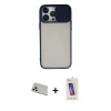 ieg™ iPhone 13 Pro Max Kılıf Vadi Çizgi - Siyah Joko 5D Cam + Rainbow Kamera Lens Koruma Cam - BZ