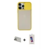 ieg™ iPhone 13 Pro Max Kılıf Vadi Çizgi - Siyah Joko 5D Cam + Rainbow Kamera Lens Koruma Cam - BZ