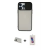 ieg™ iPhone 13 Pro Max Kılıf Vadi Çizgi - Siyah Joko 5D Cam + Rainbow Kamera Lens Koruma Cam - BZ