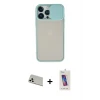 ieg™ iPhone 13 Pro Max Kılıf Vadi Çizgi - Siyah Joko 5D Cam + Rainbow Kamera Lens Koruma Cam - BZ