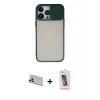 ieg™ iPhone 13 Pro Max Kılıf Vadi Çizgi - Siyah Joko 5D Cam + Rainbow Kamera Lens Koruma Cam - BZ
