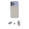 ieg™ iPhone 13 Pro Max Kılıf Vadi Çizgi - Siyah Joko 5D Cam + Renkli Kamera Lens Koruma Cam - MI