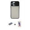 ieg™ iPhone 13 Pro Max Kılıf Vadi Çizgi - Siyah Joko 5D Cam + Renkli Kamera Lens Koruma Cam - MI