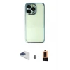 ieg™ iPhone 13 Pro Max Kılıf Vadi Minimal - Şeffaf Maxco Cam Ekran Koruyucu + Pers Alüminyum Kamera Lens - LT