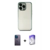 ieg™ iPhone 13 Pro Max Kılıf Vadi Minimal - Siyah Bilvis 5in1 3D Magic Cam Ekran Koruyucu + Neon Fosforlu Kamera Lens - MI