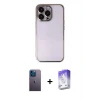 ieg™ iPhone 13 Pro Max Kılıf Vadi Minimal - Siyah Bilvis 5in1 3D Magic Cam Ekran Koruyucu + Neon Fosforlu Kamera Lens - MI